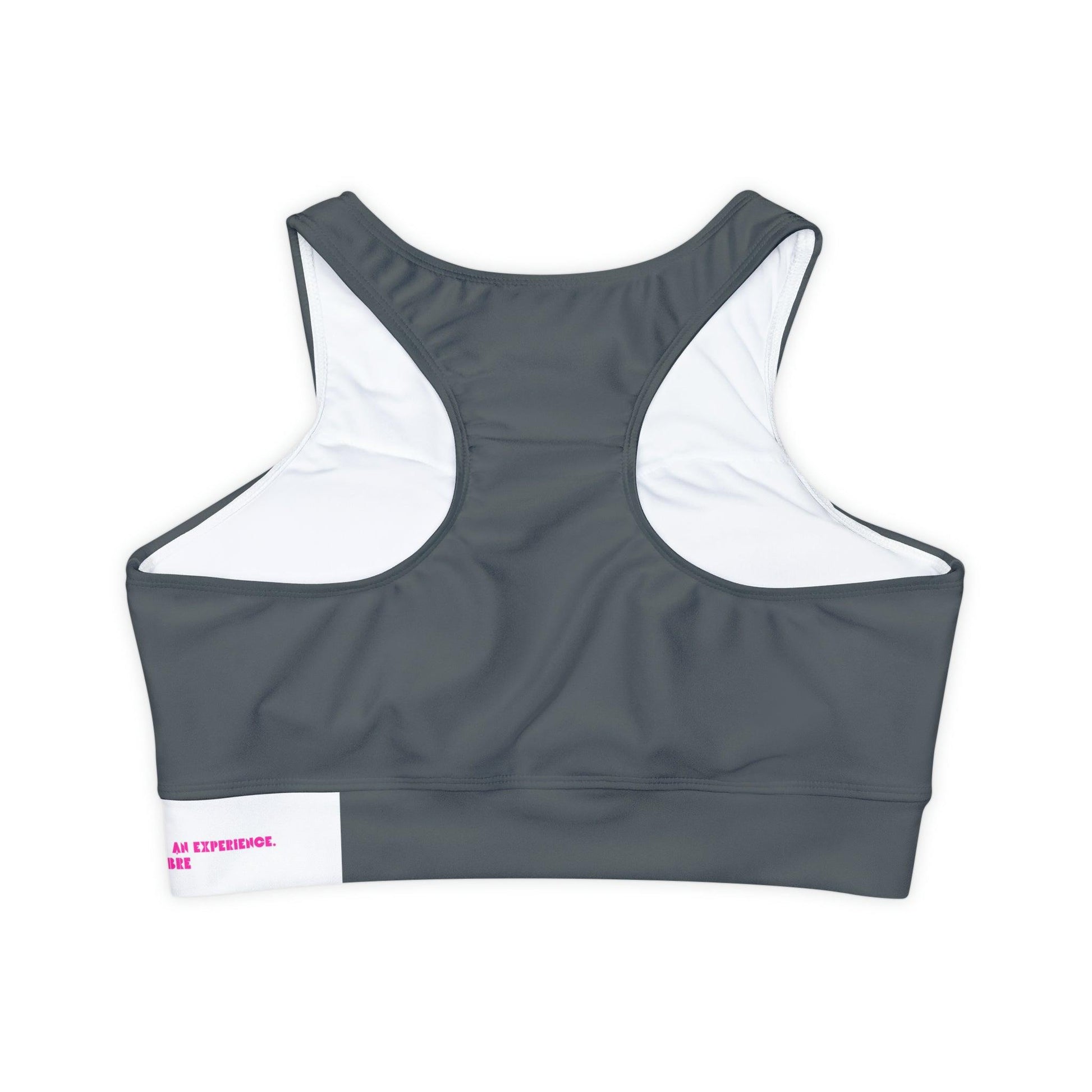 Grey Coffee Run Padded Sports Bra - COFFEEBRE