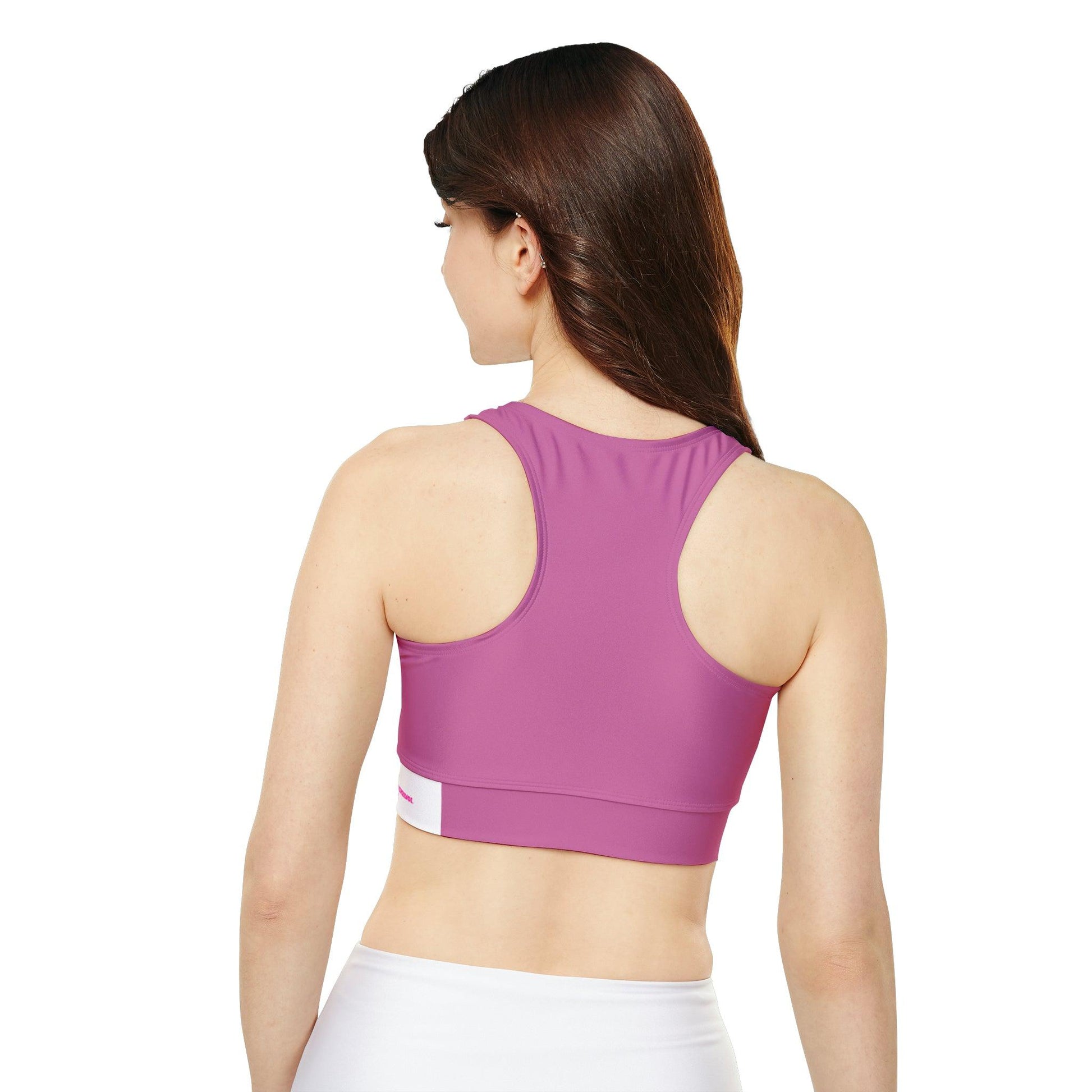 Lifestyle Fully Lined, Pink Padded Sports Bra - COFFEEBRE
