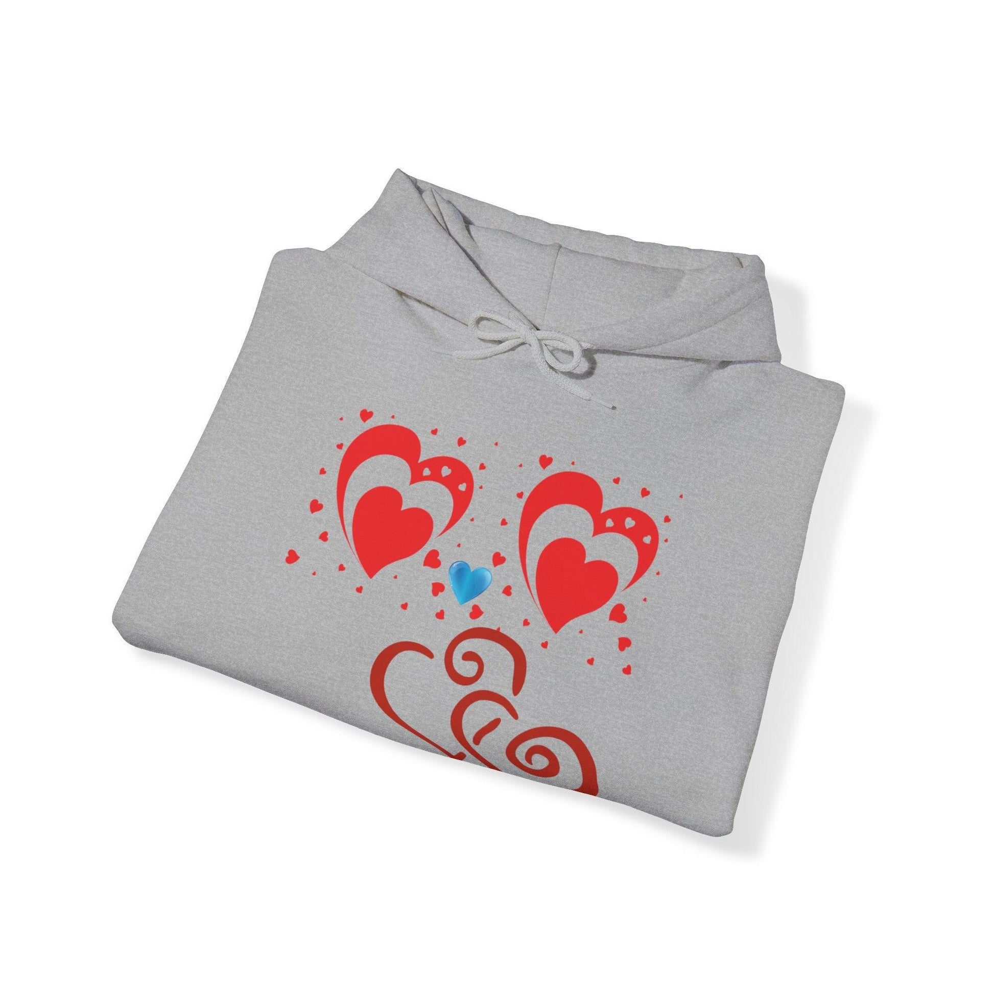 Love Heart Hooded Sweatshirt - COFFEEBRE