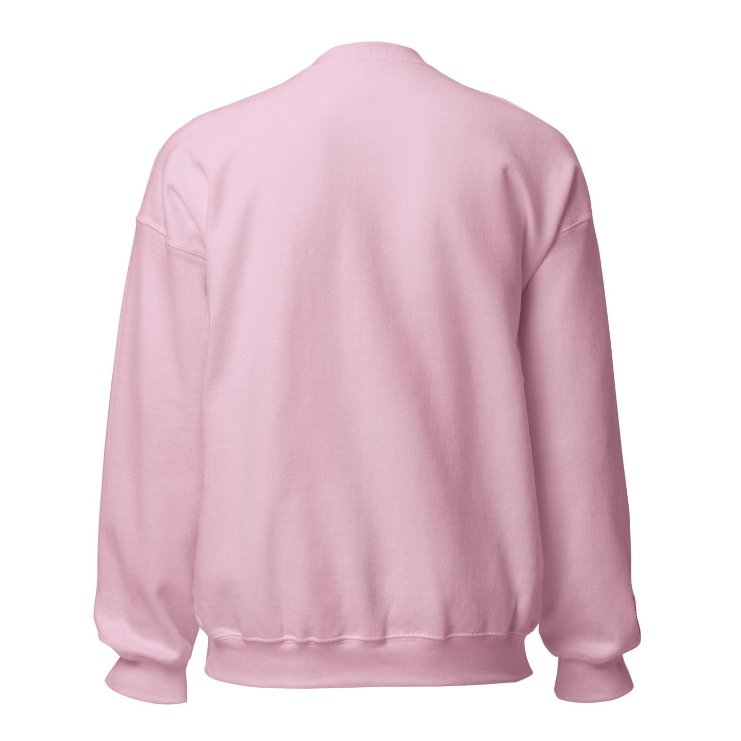 Pink Embroidered Unisex Crew Neck Sweatshirt - COFFEEBRE