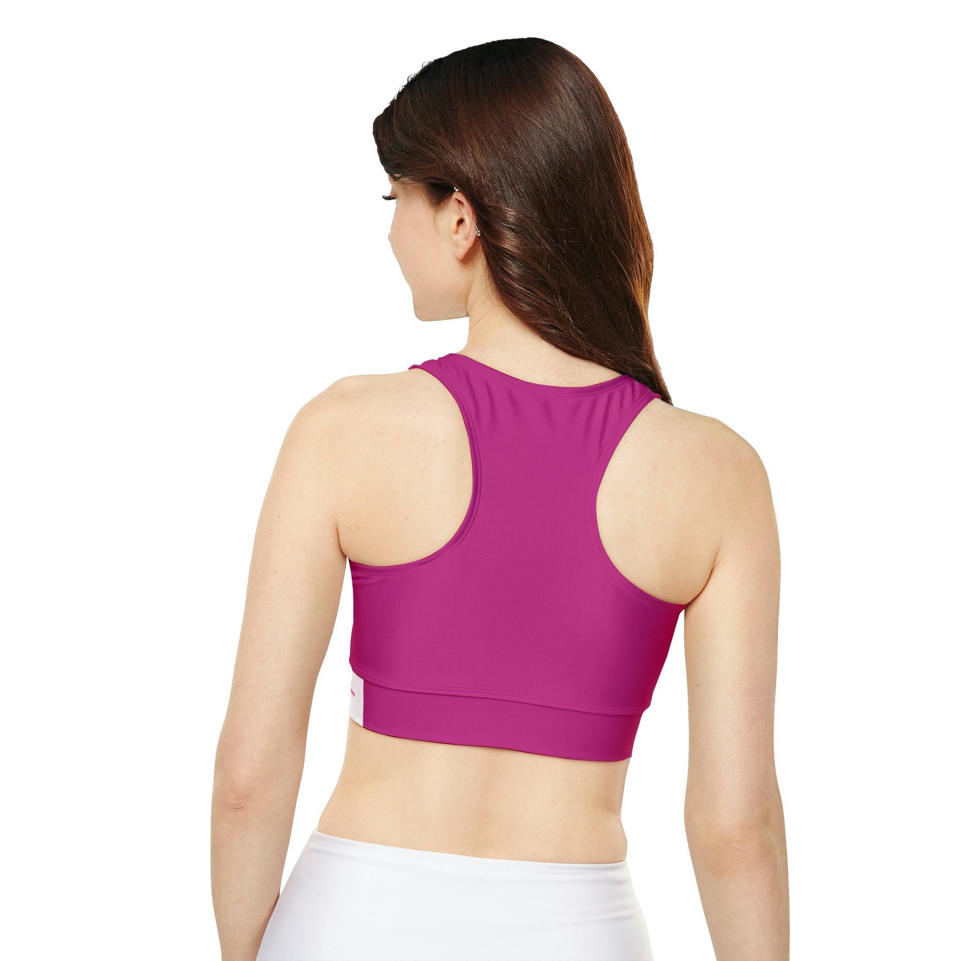 Pink Fully Lined, Padded Sports Bra - COFFEEBRE