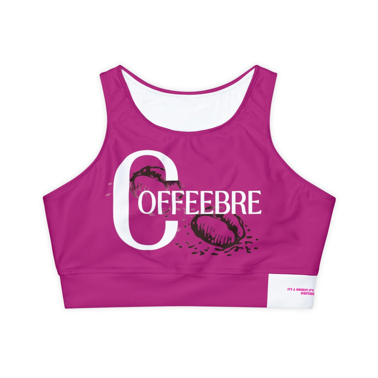 Pink Fully Lined, Padded Sports Bra - COFFEEBRE