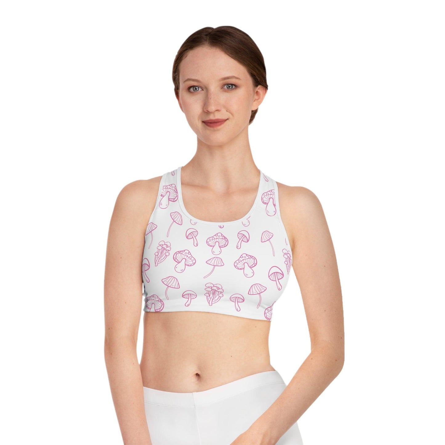 Pink Mushroom Sports Bra - COFFEEBRE