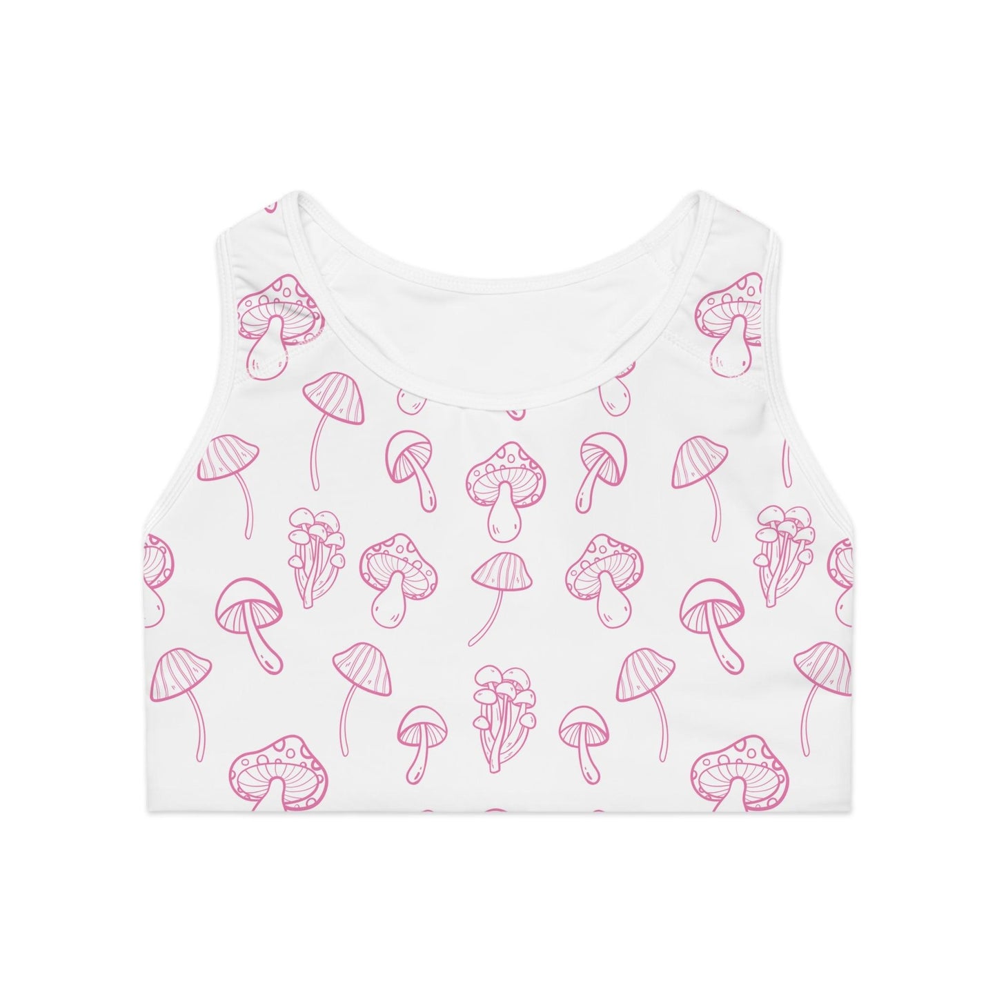 Pink Mushroom Sports Bra - COFFEEBRE