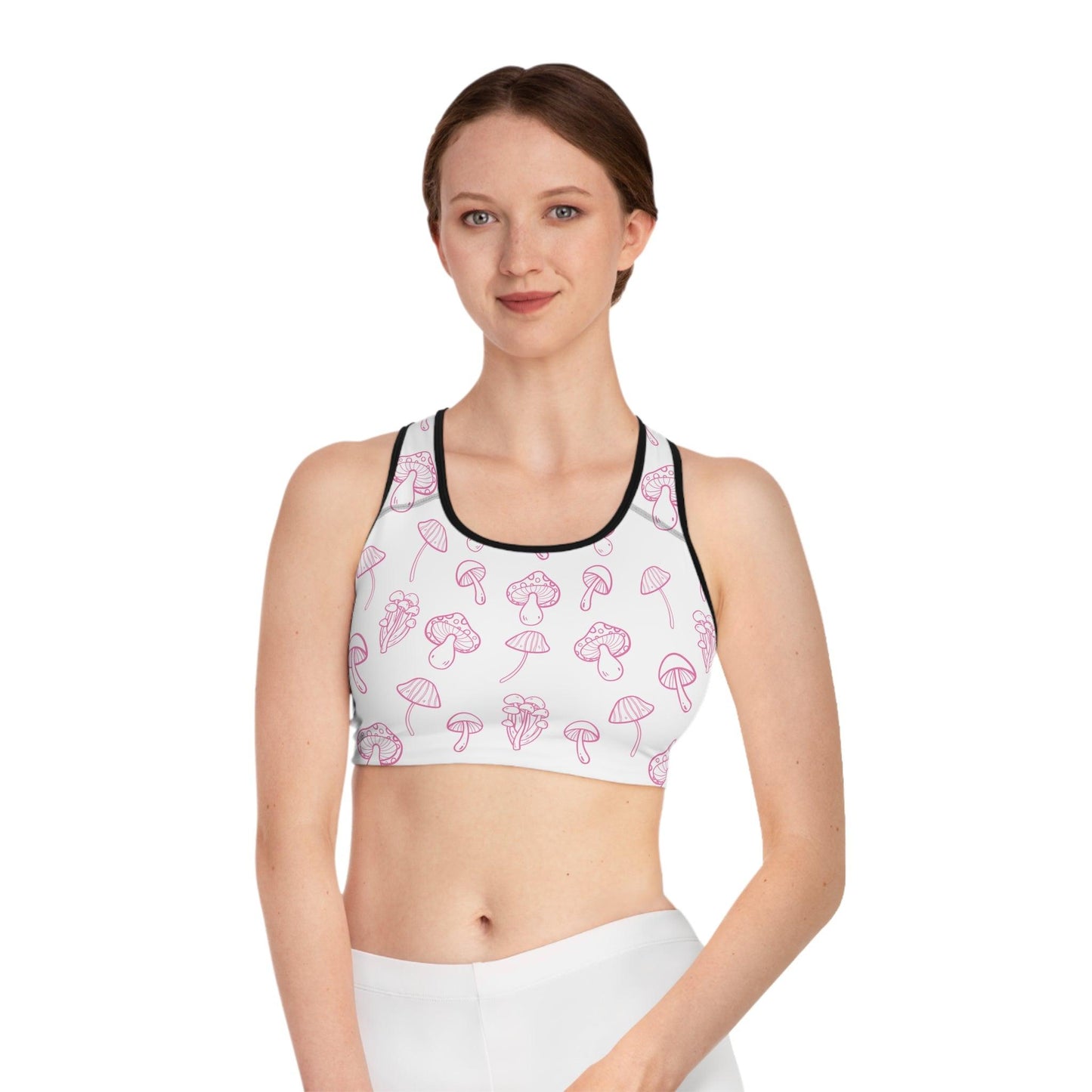 Pink Mushroom Sports Bra - COFFEEBRE