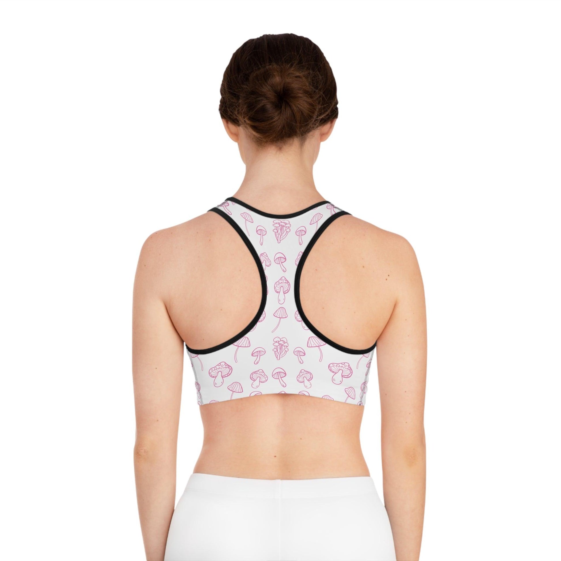 Pink Mushroom Sports Bra - COFFEEBRE