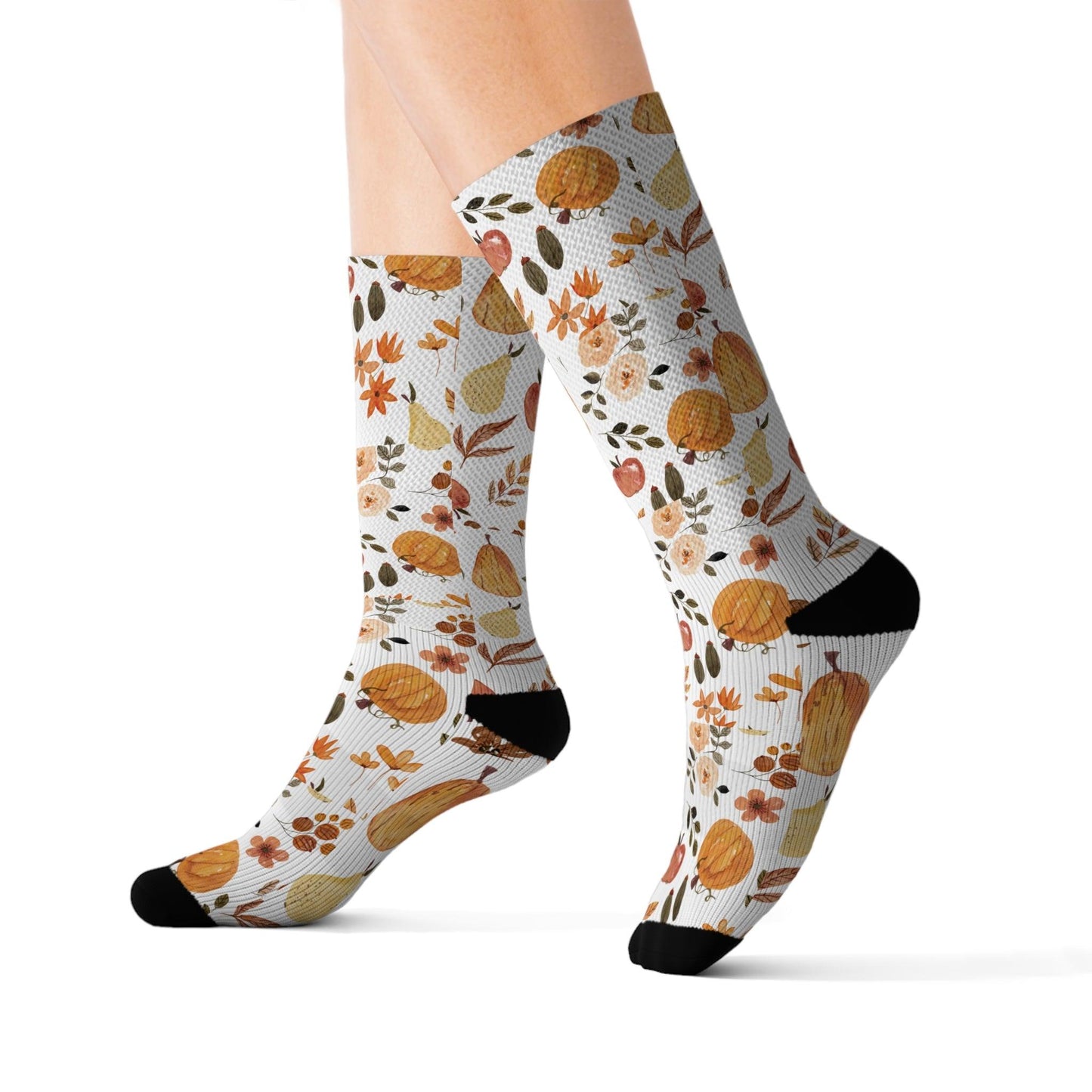 Pumpkin Spice Floral Socks Gift