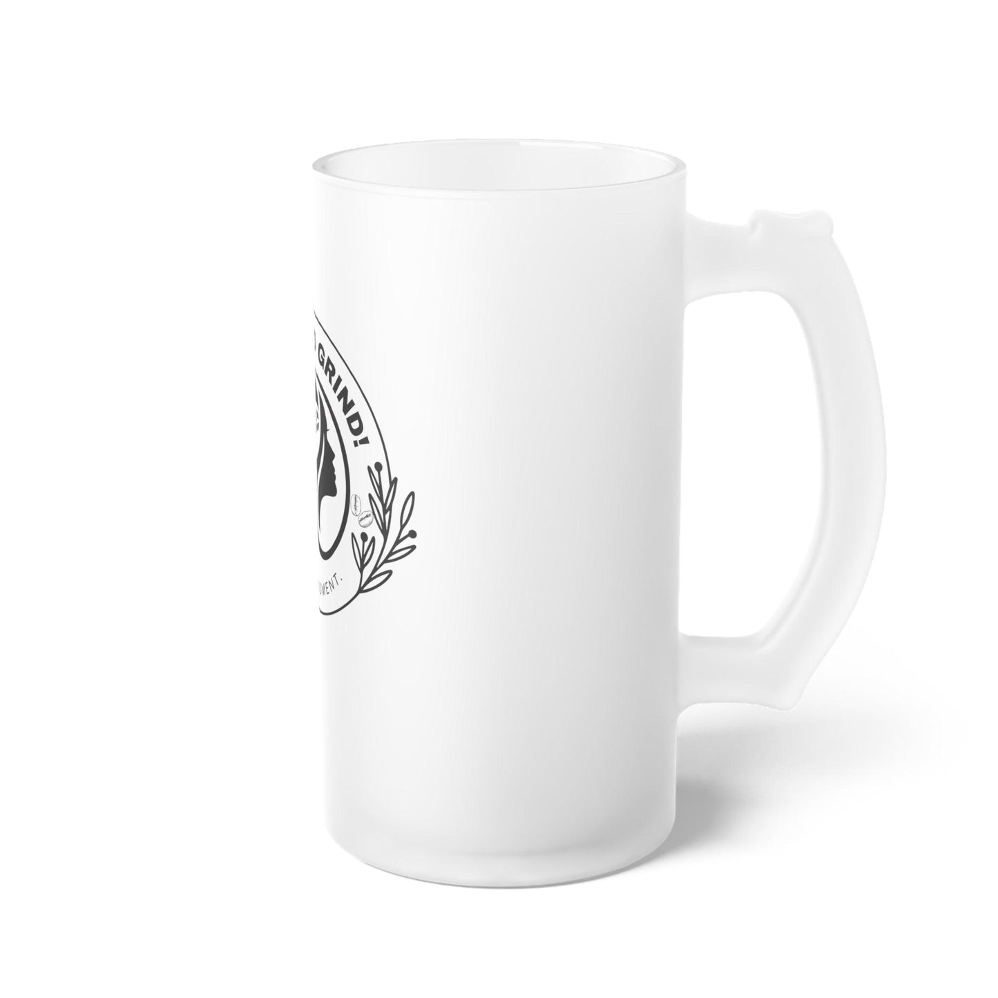 Rise and Grind Frosted Glass Latte Mug - COFFEEBRE
