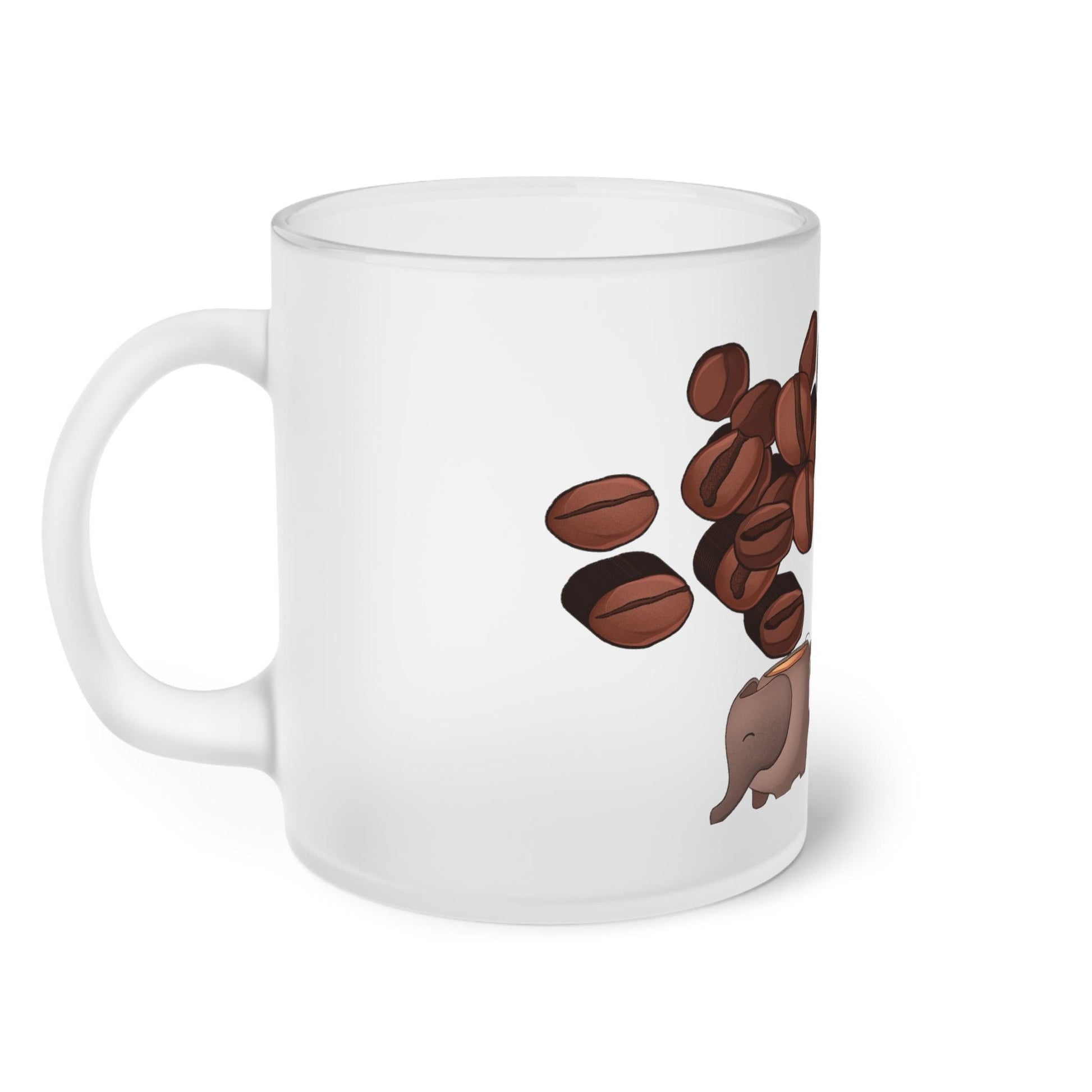 Roasted Coffee Bean Frosted Glass Mug - COFFEEBRE