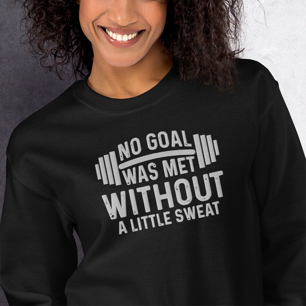 No Goal Embroidered Fitness Sweatshirt - COFFEEBRE