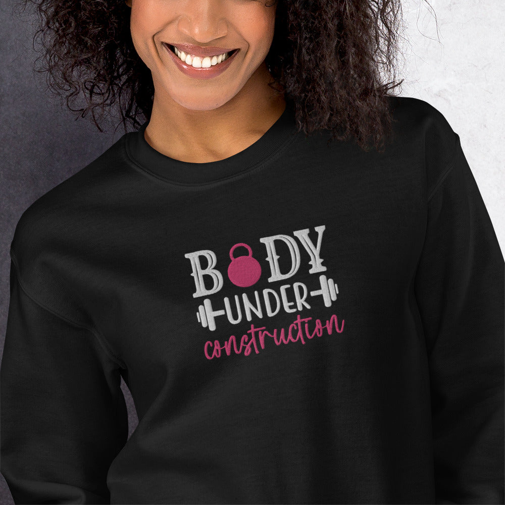 Athletic Body Embroidered Fitness Sweatshirt - COFFEEBRE