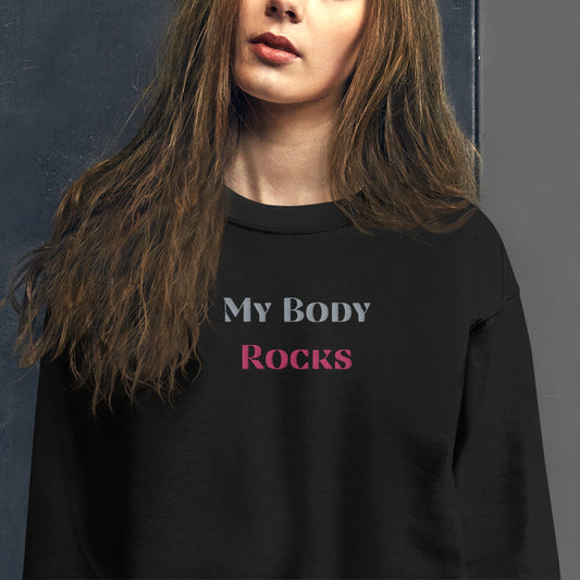 My Body Rocks Embroidered Sweatshirt - COFFEEBRE