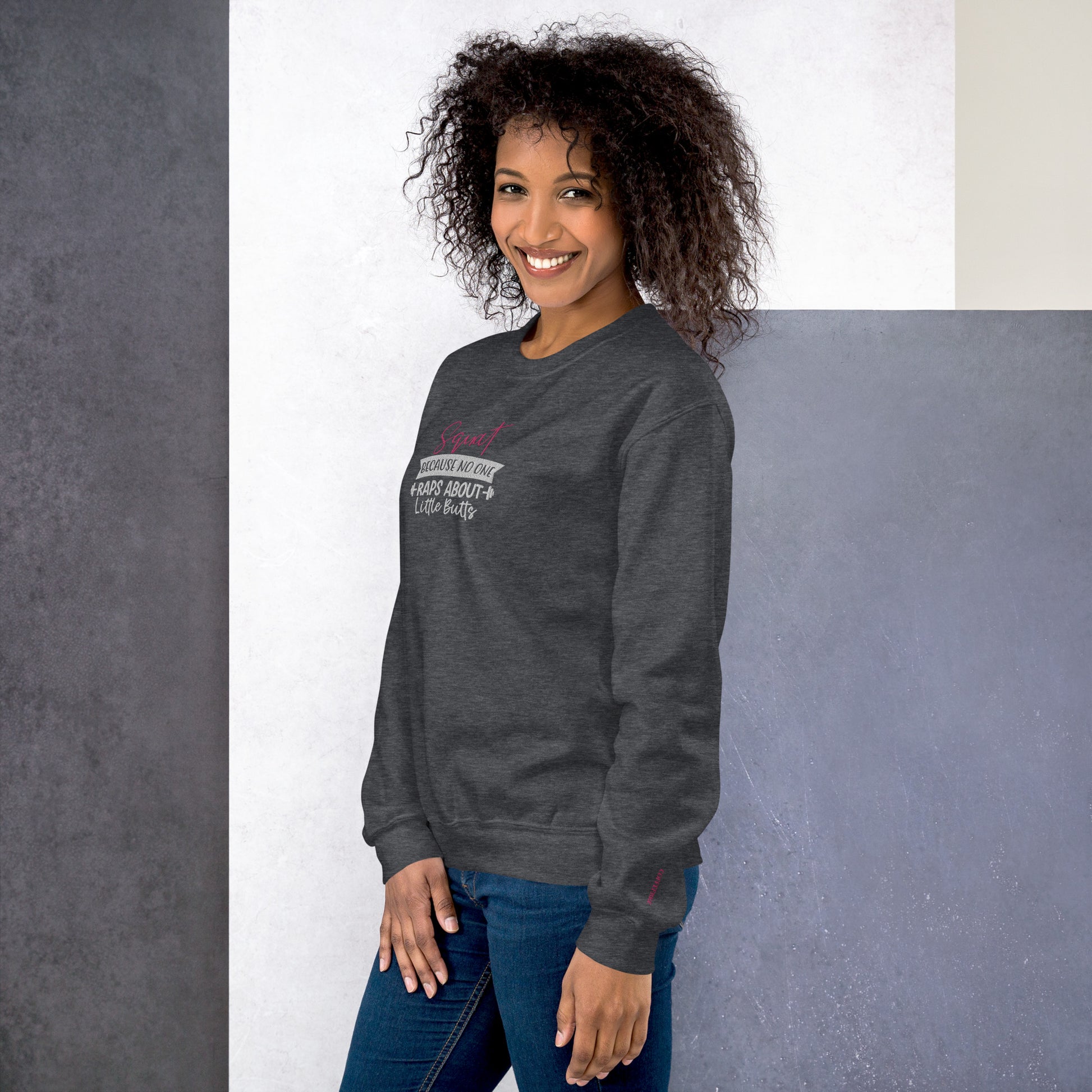 Embroidered Athletic Fitness Crewnect Sweatshirt - COFFEEBRE