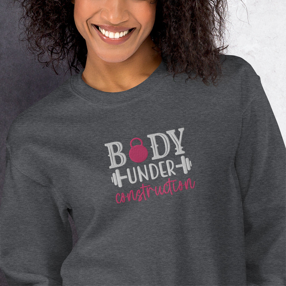 Athletic Body Embroidered Fitness Sweatshirt - COFFEEBRE