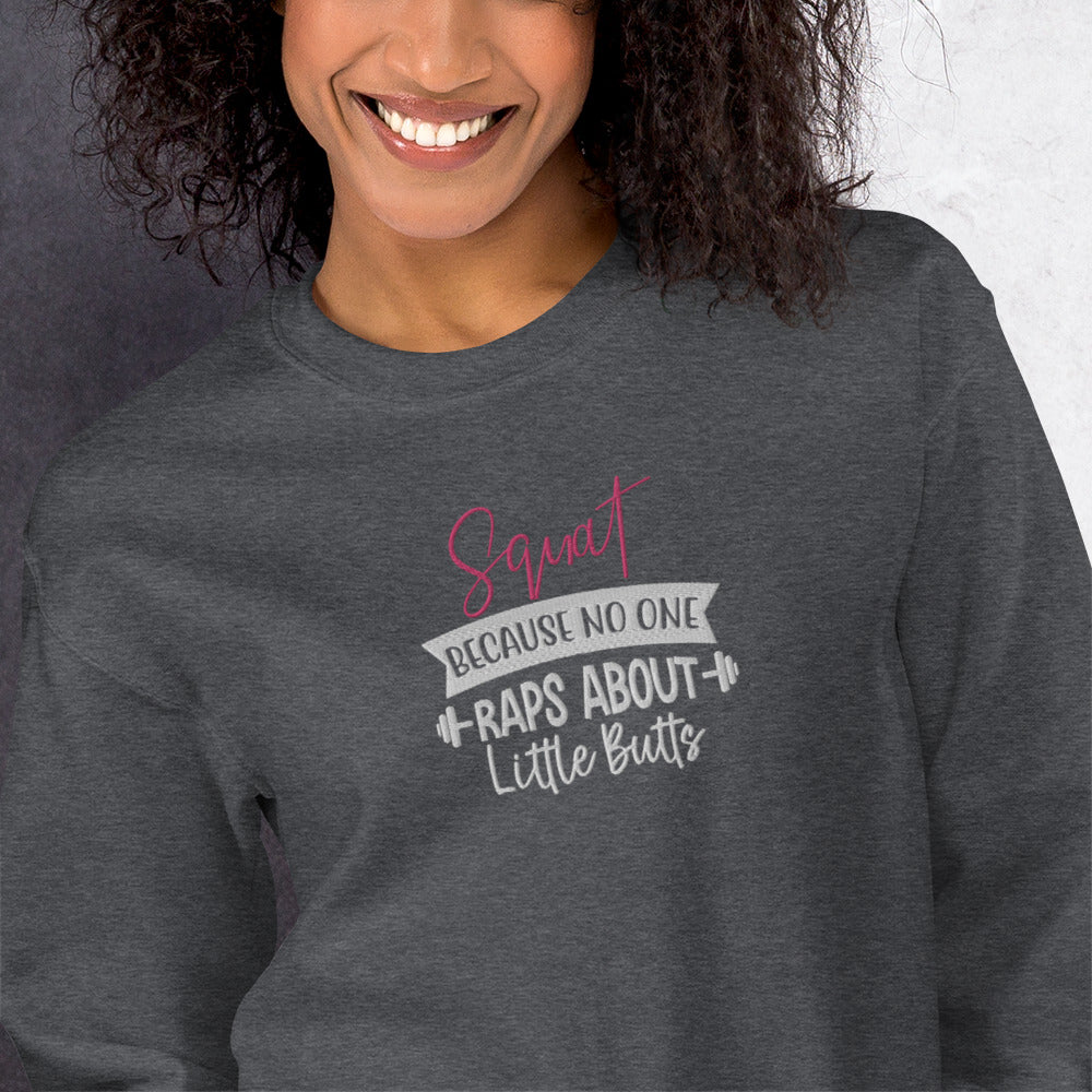 Embroidered Athletic Fitness Crewnect Sweatshirt - COFFEEBRE