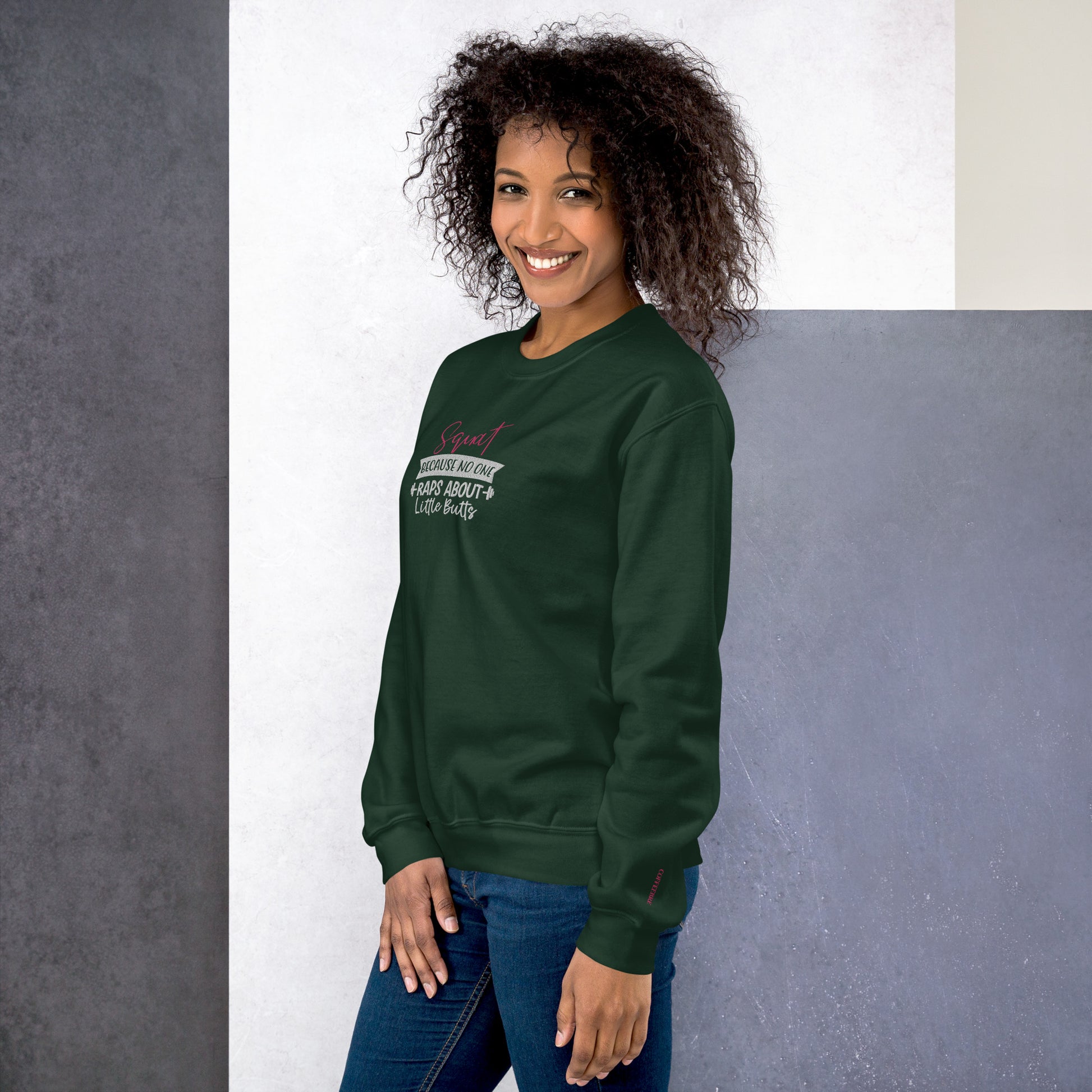 Embroidered Athletic Fitness Crewnect Sweatshirt - COFFEEBRE