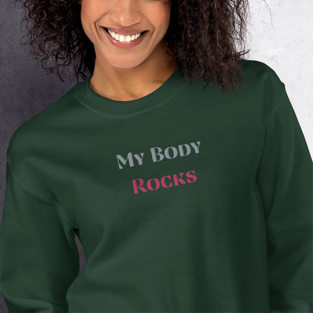 My Body Rocks Embroidered Sweatshirt - COFFEEBRE