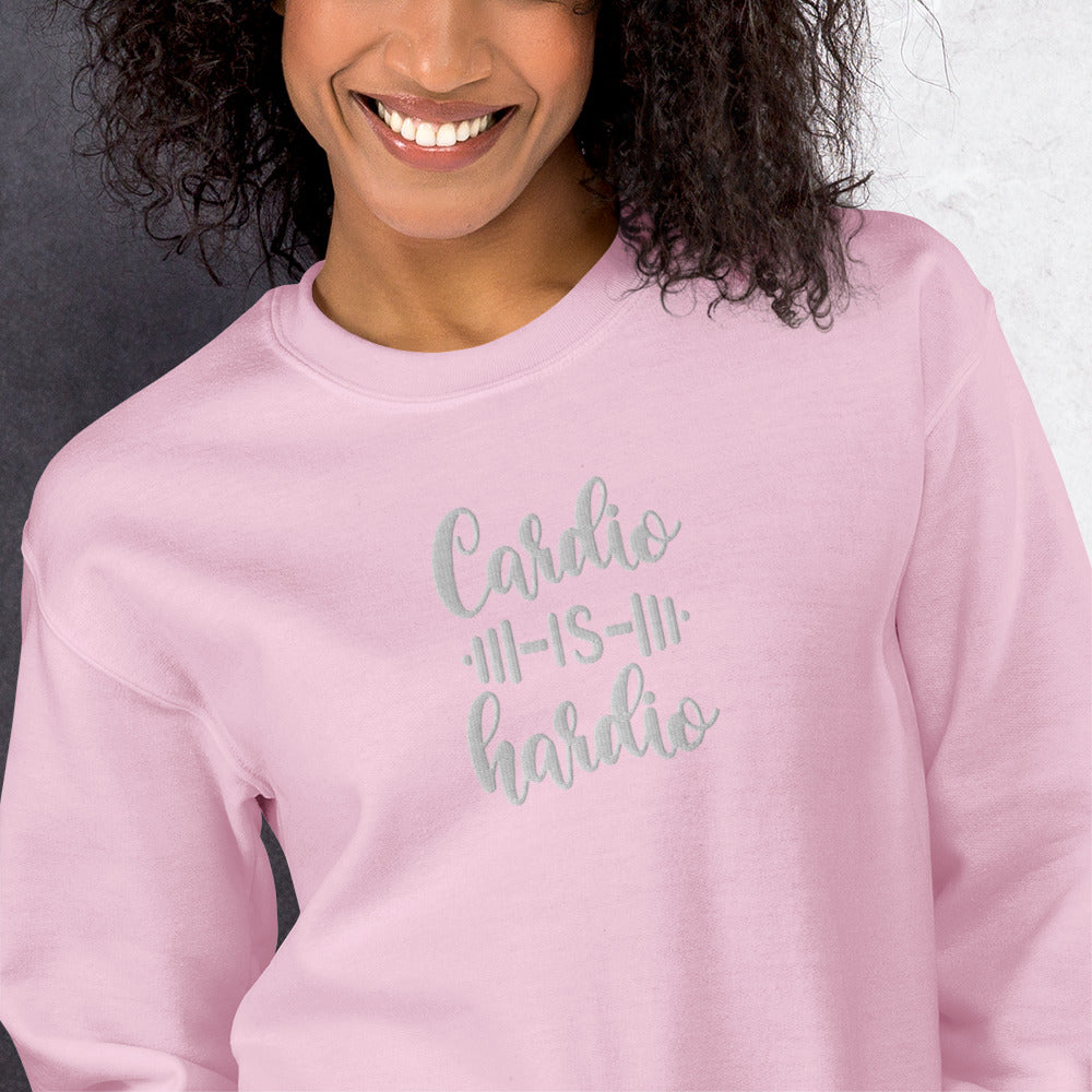 Cardio is Hardio Embroidered Fitness Sweatshirt - COFFEEBRE