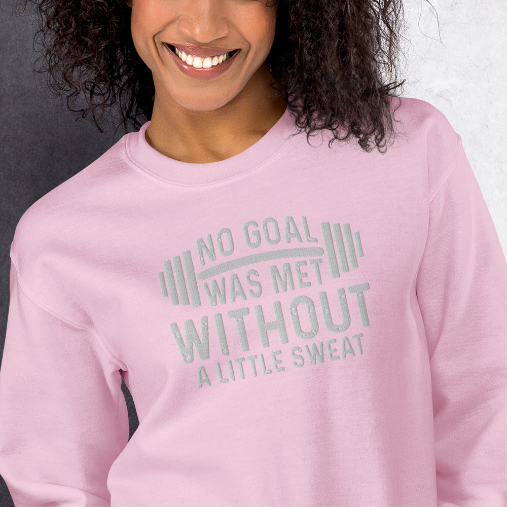 No Goal Embroidered Fitness Sweatshirt - COFFEEBRE