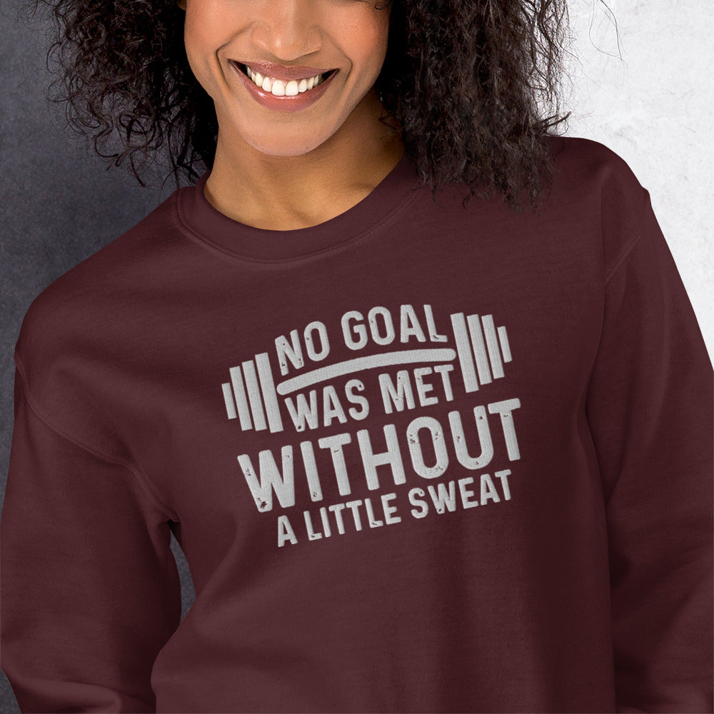 No Goal Embroidered Fitness Sweatshirt - COFFEEBRE