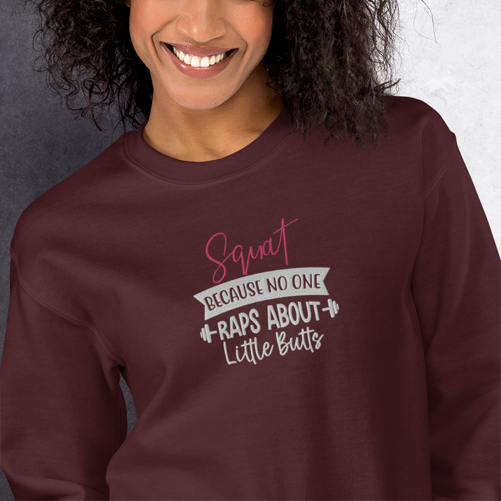 Embroidered Athletic Fitness Crewnect Sweatshirt - COFFEEBRE