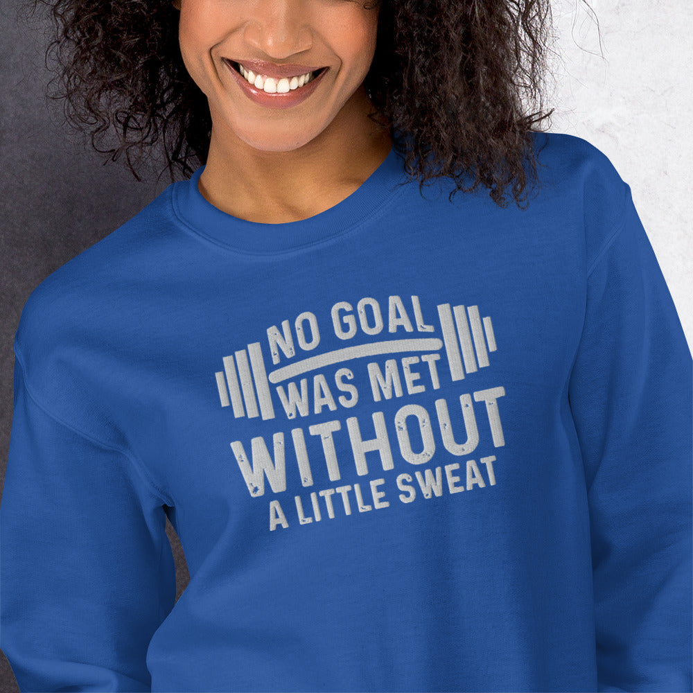 No Goal Embroidered Fitness Sweatshirt - COFFEEBRE