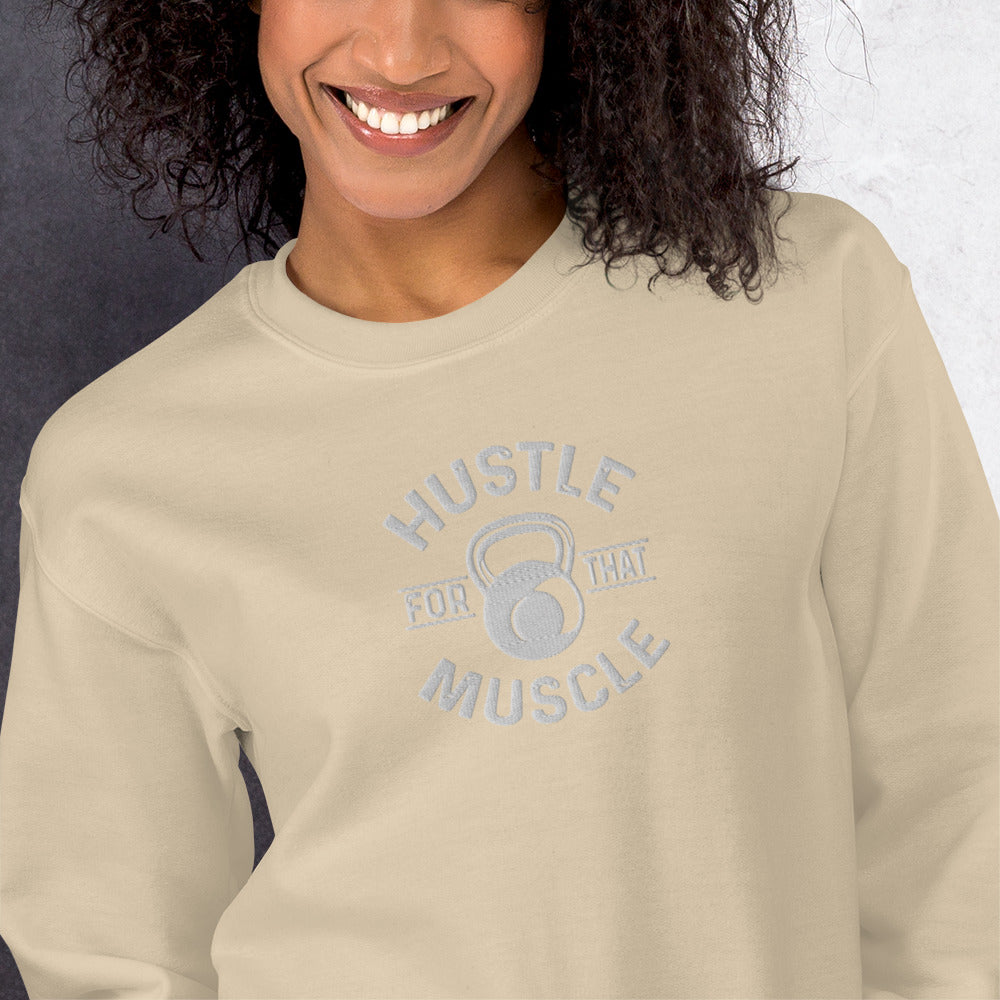 Hustle For Muscle Embroidered Sweatshirts