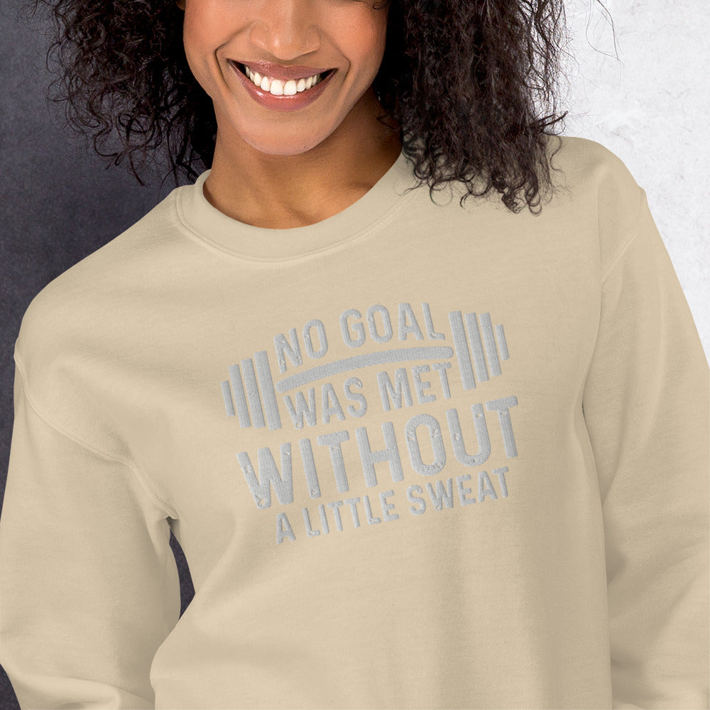 No Goal Embroidered Fitness Sweatshirt - COFFEEBRE