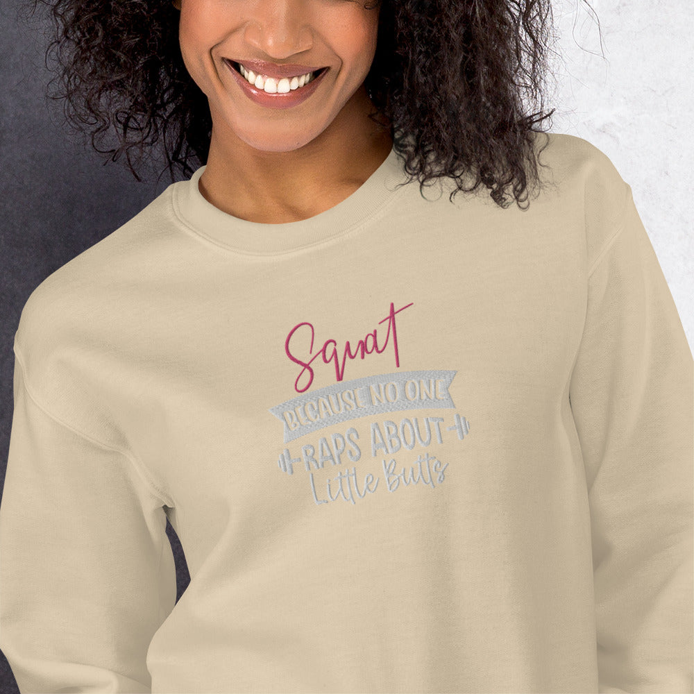 Embroidered Athletic Fitness Crewnect Sweatshirt - COFFEEBRE