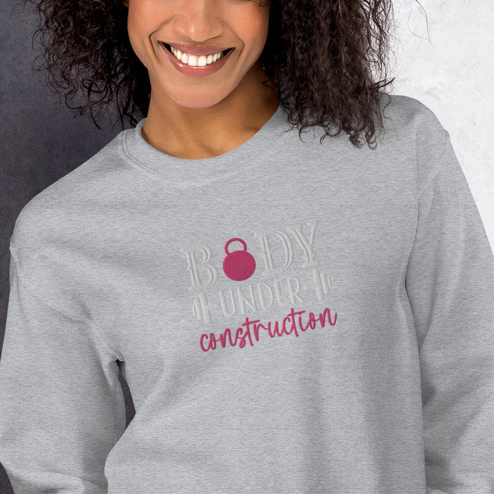 Athletic Body Embroidered Fitness Sweatshirt - COFFEEBRE