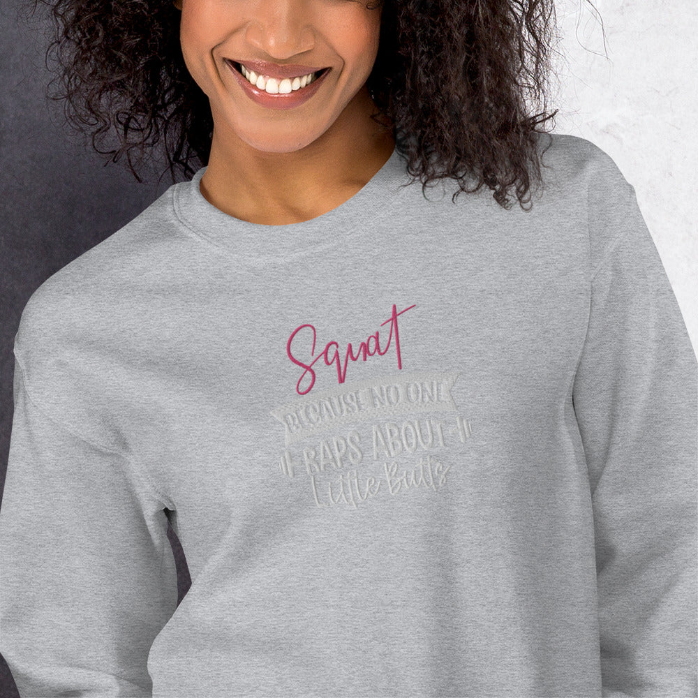 Embroidered Athletic Fitness Crewnect Sweatshirt - COFFEEBRE