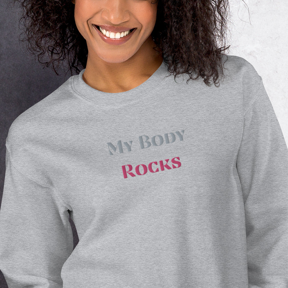 My Body Rocks Embroidered Sweatshirt - COFFEEBRE