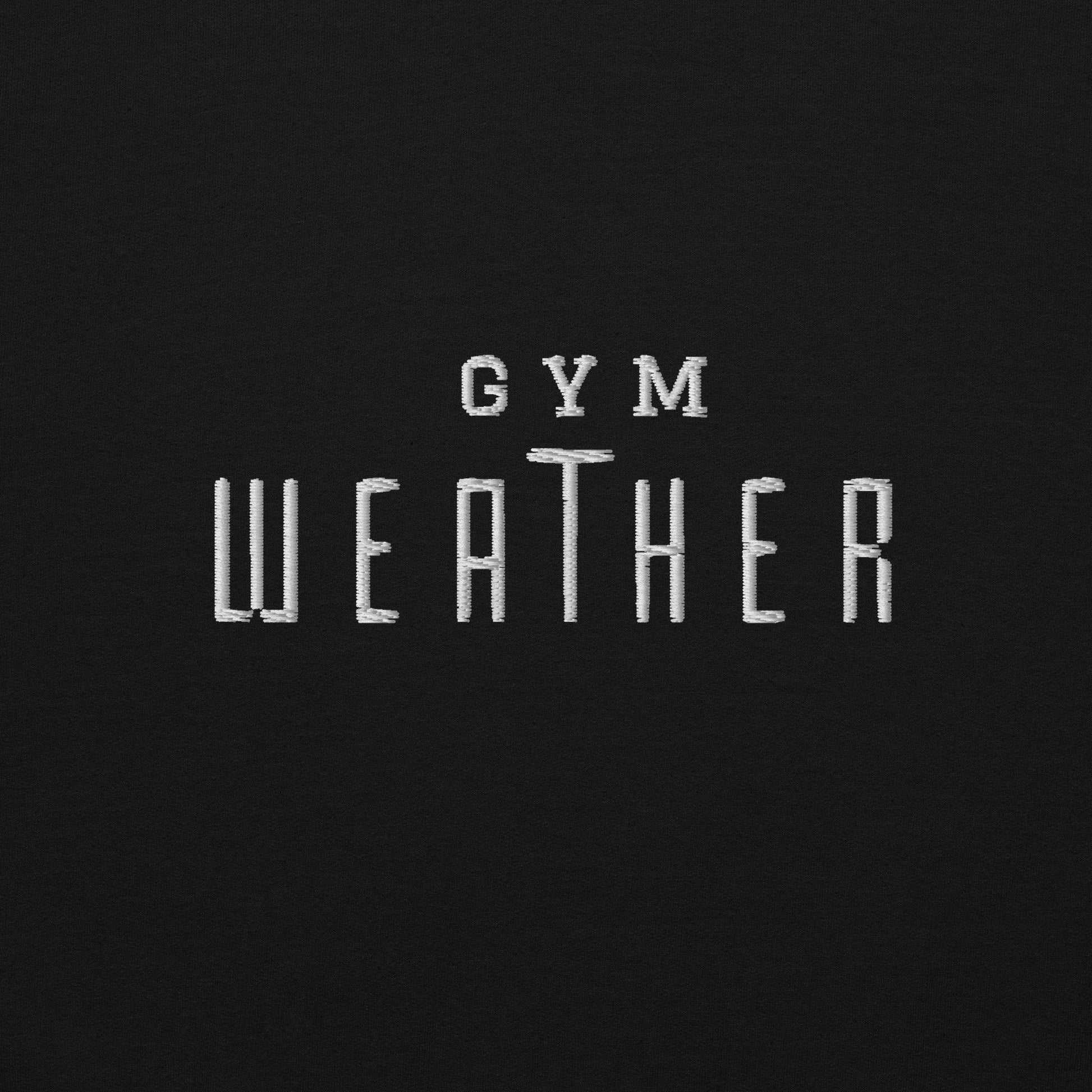 Gym Weather Embroidered Fitness Hoodie -  COFFEEBRE