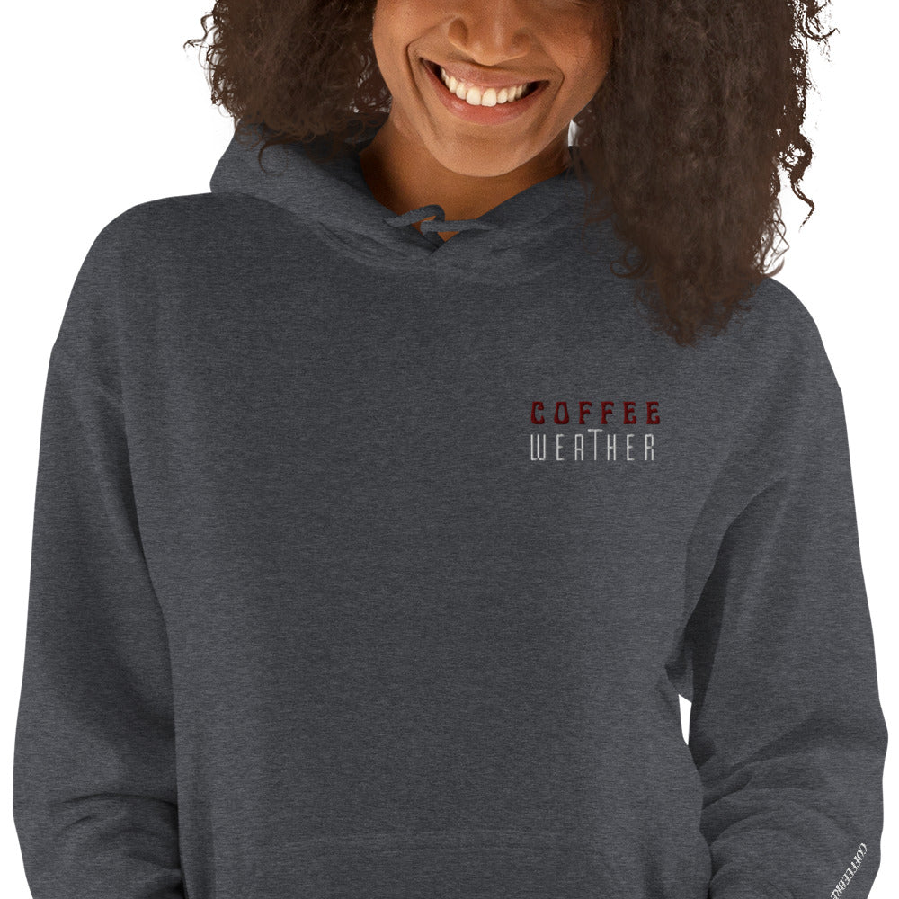 Coffee Weather Embroidered Athletic Hoodie - COFFEEBRE