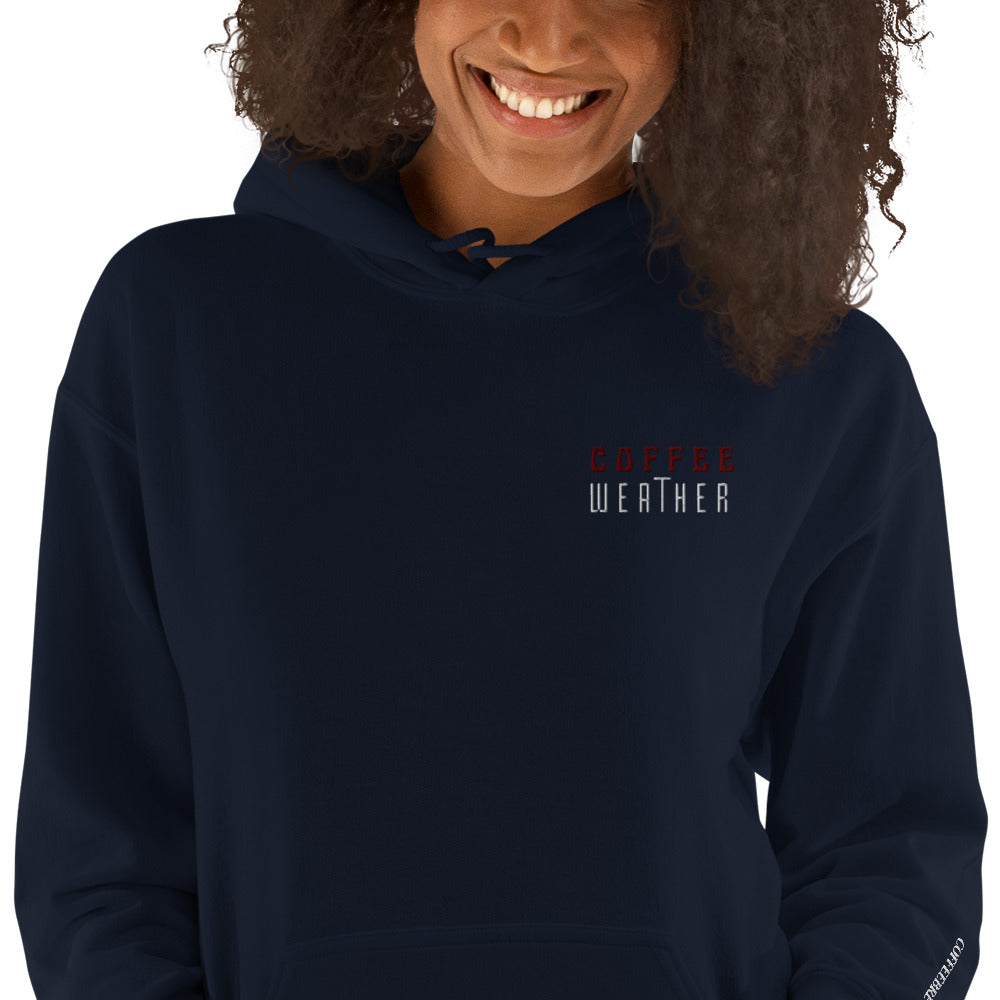 Coffee Weather Embroidered Athletic Hoodie - COFFEEBRE