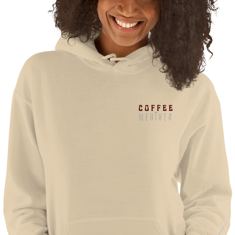 Coffee Weather Embroidered Athletic Hoodie - COFFEEBRE