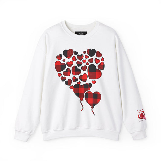 Unisex Red Heart Valentine Crewneck Sweatshirt - COFFEEBRE