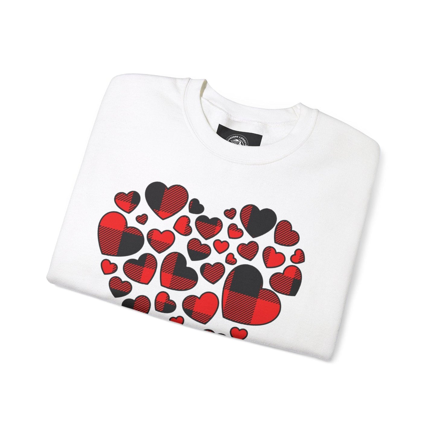 Unisex Red Heart Valentine Crewneck Sweatshirt - COFFEEBRE