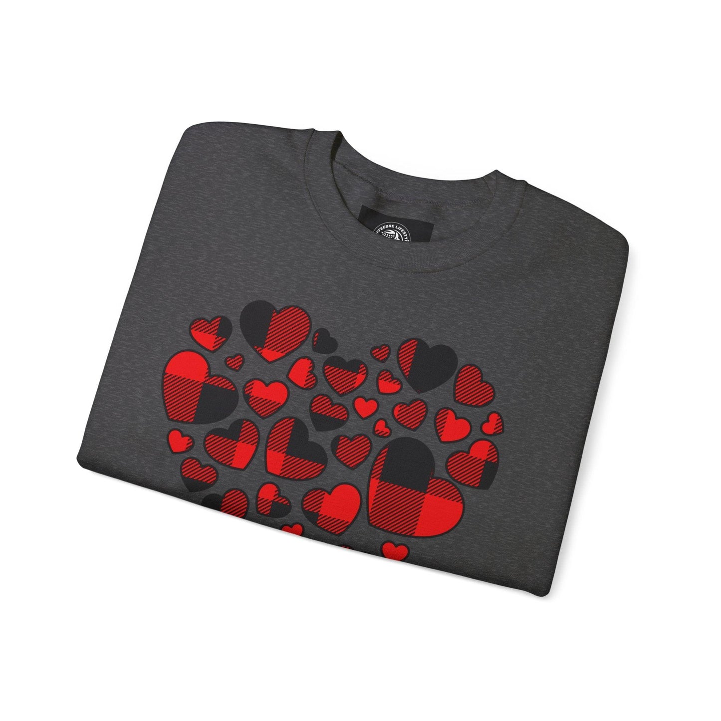 Unisex Red Heart Valentine Crewneck Sweatshirt - COFFEEBRE