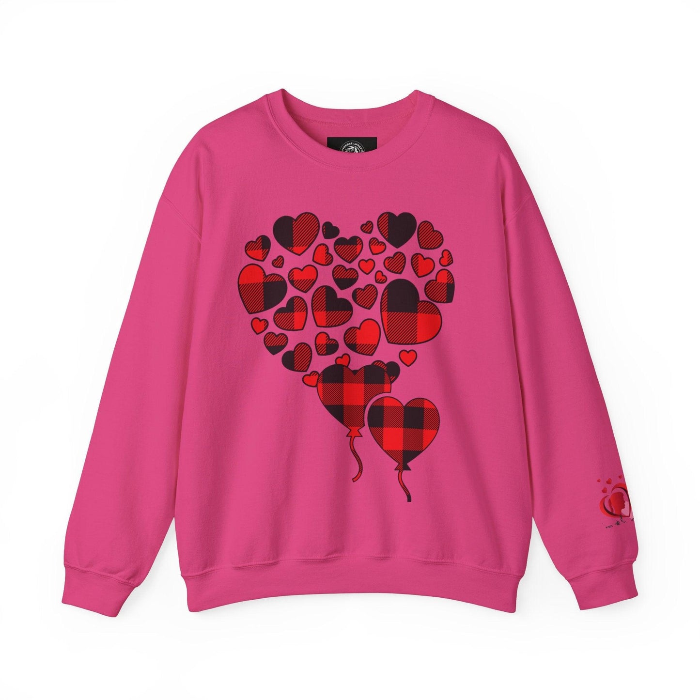 Unisex Red Heart Valentine Crewneck Sweatshirt - COFFEEBRE