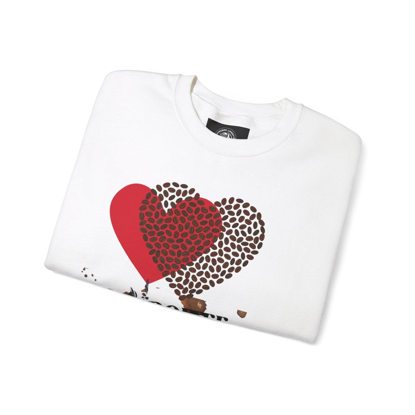 Valentine's Coffee Bean Heart Unisex Crewneck Sweatshirt - COFFEEBRE