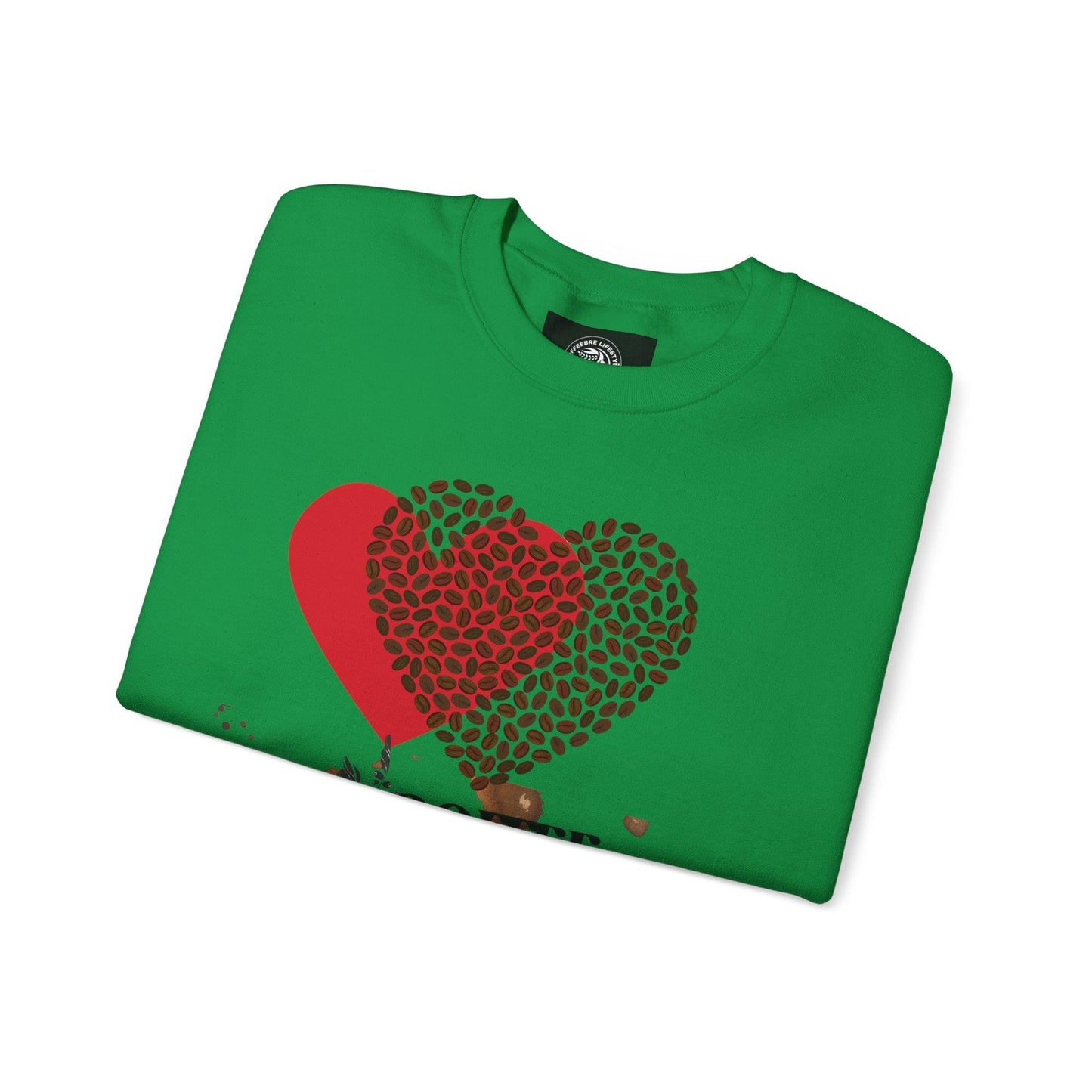 Valentine's Coffee Bean Heart Unisex Crewneck Sweatshirt - COFFEEBRE