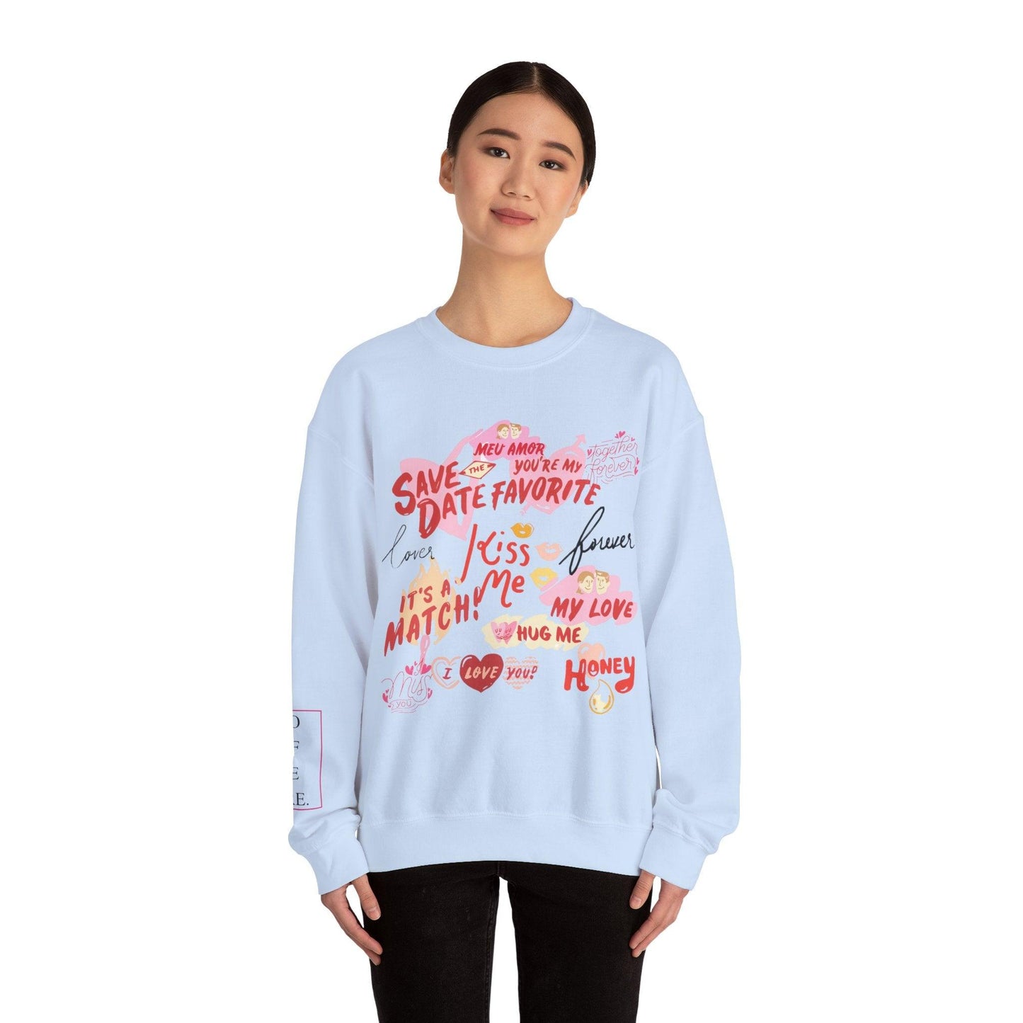 Valentine's Love Script Unisex Crewneck Sweatshirt - COFFEEBRE