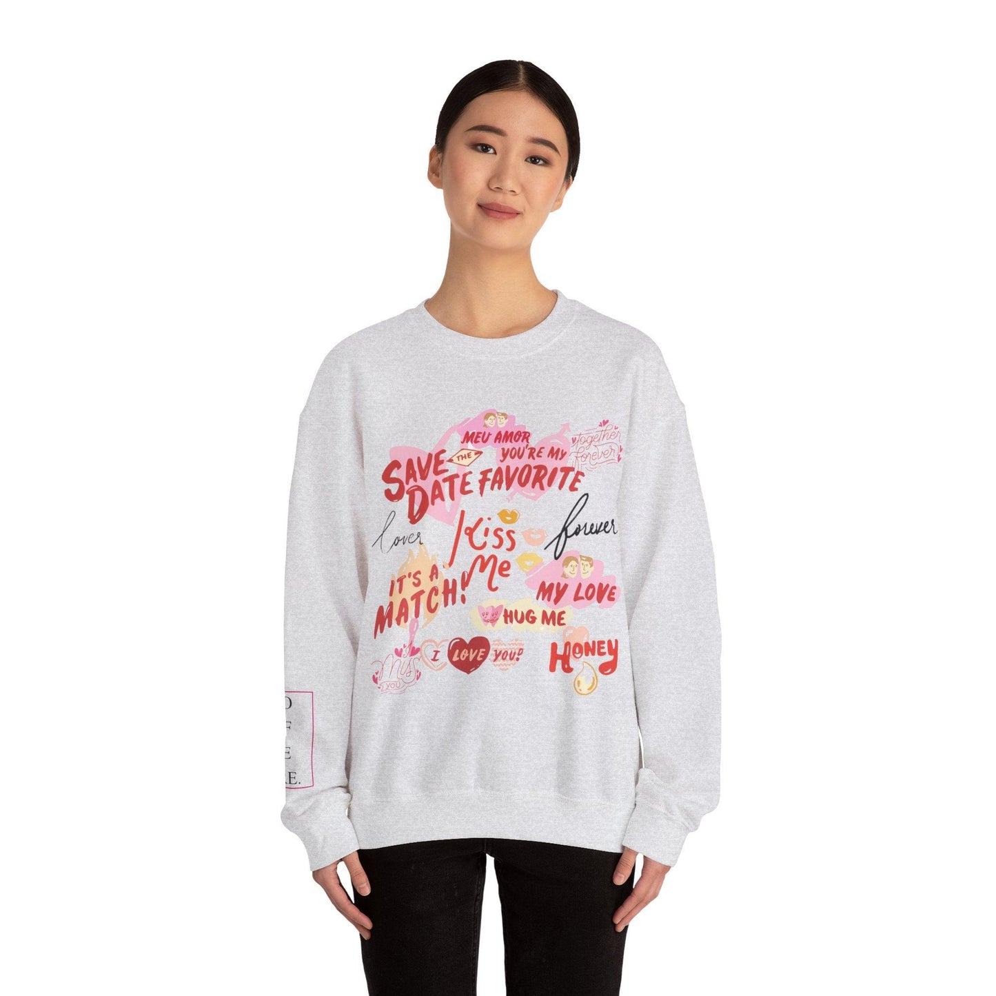 Valentine's Love Script Unisex Crewneck Sweatshirt - COFFEEBRE