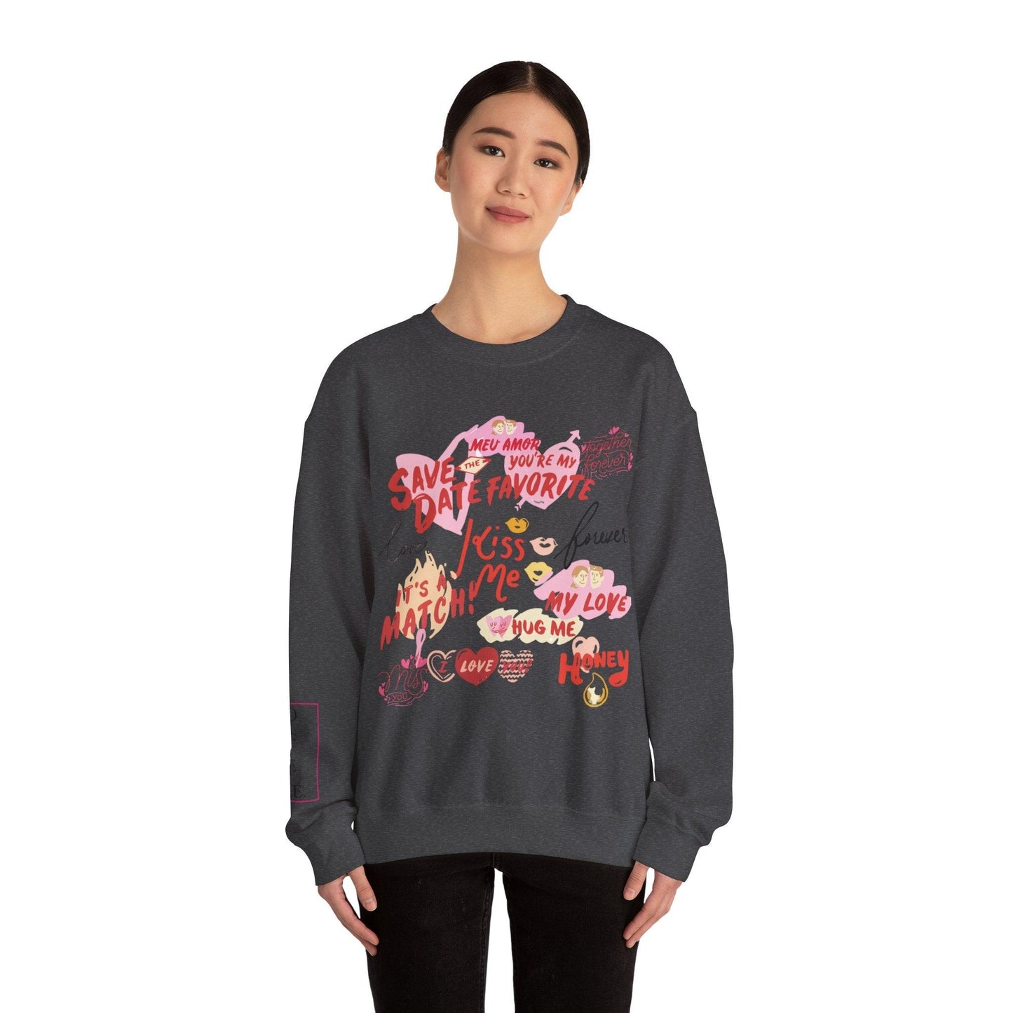 Valentine's Love Script Unisex Crewneck Sweatshirt - COFFEEBRE