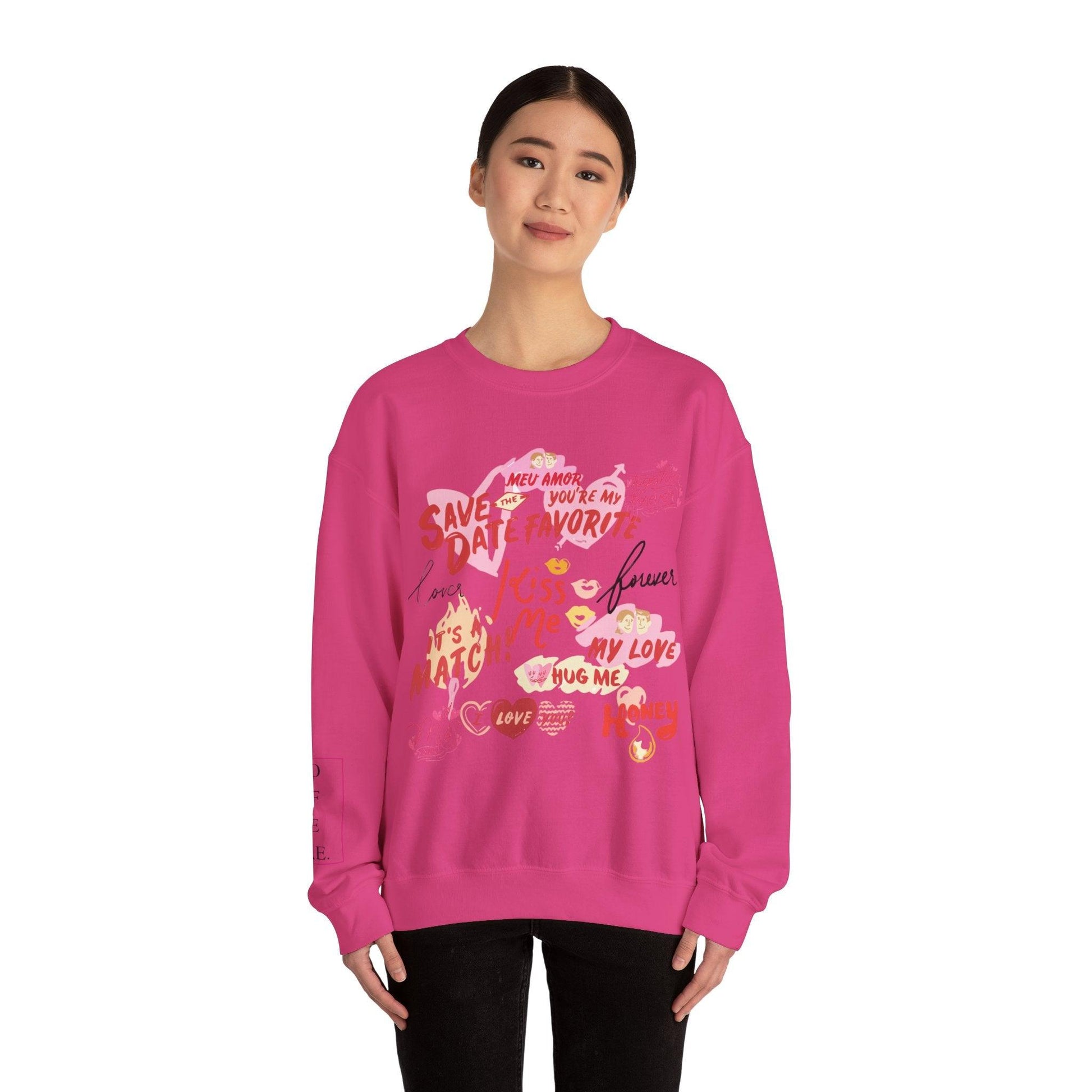 Valentine's Love Script Unisex Crewneck Sweatshirt - COFFEEBRE