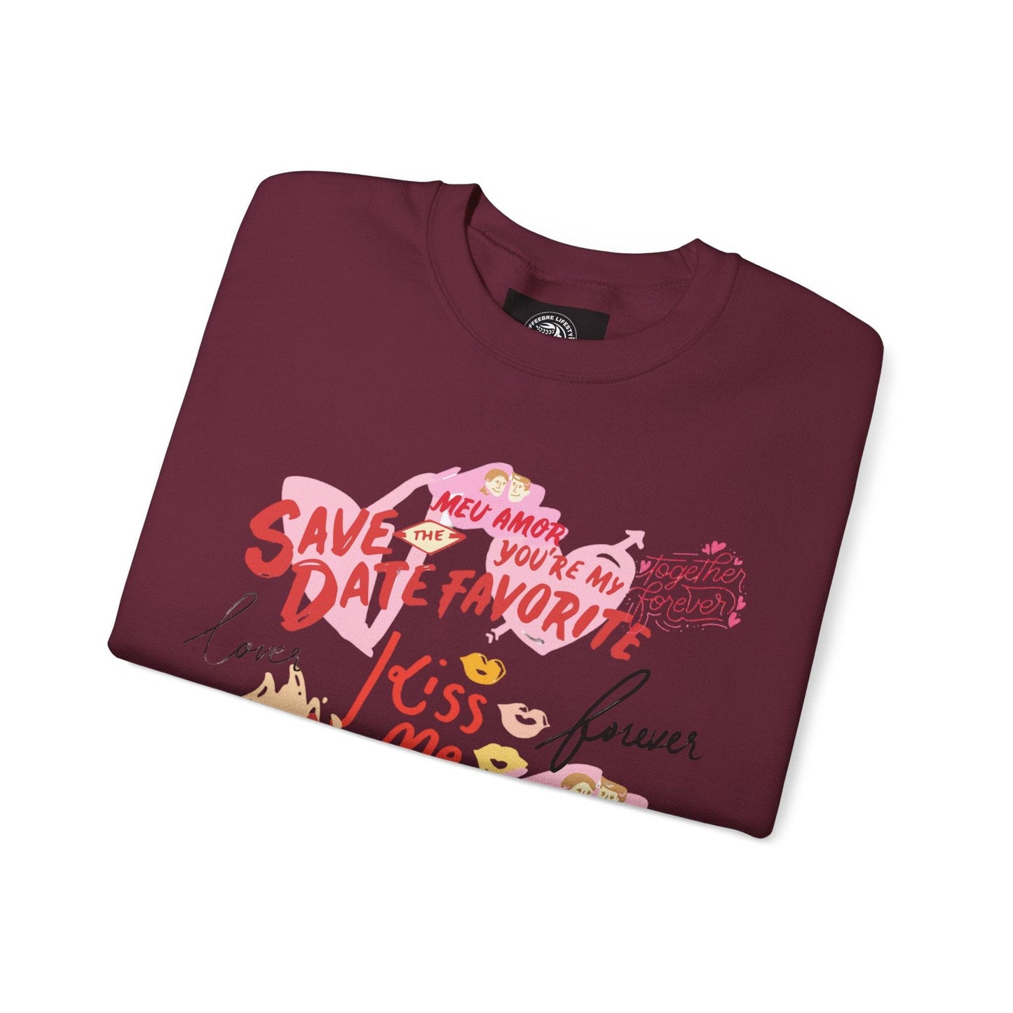 Valentine's Love Script Unisex Crewneck Sweatshirt - COFFEEBRE