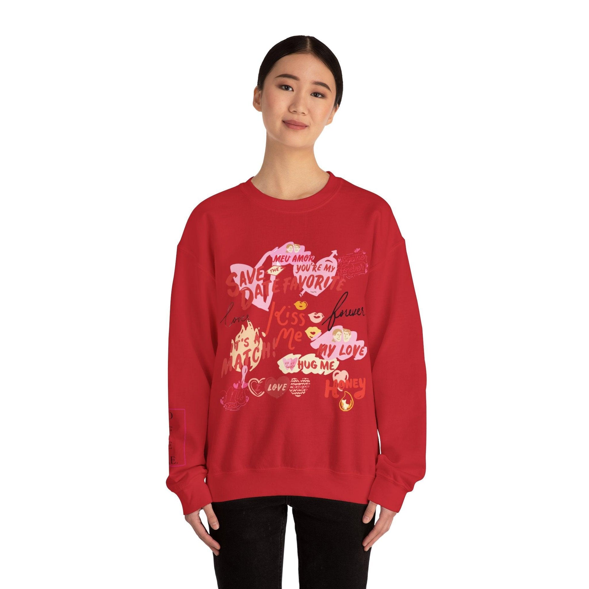 Valentine's Love Script Unisex Crewneck Sweatshirt - COFFEEBRE