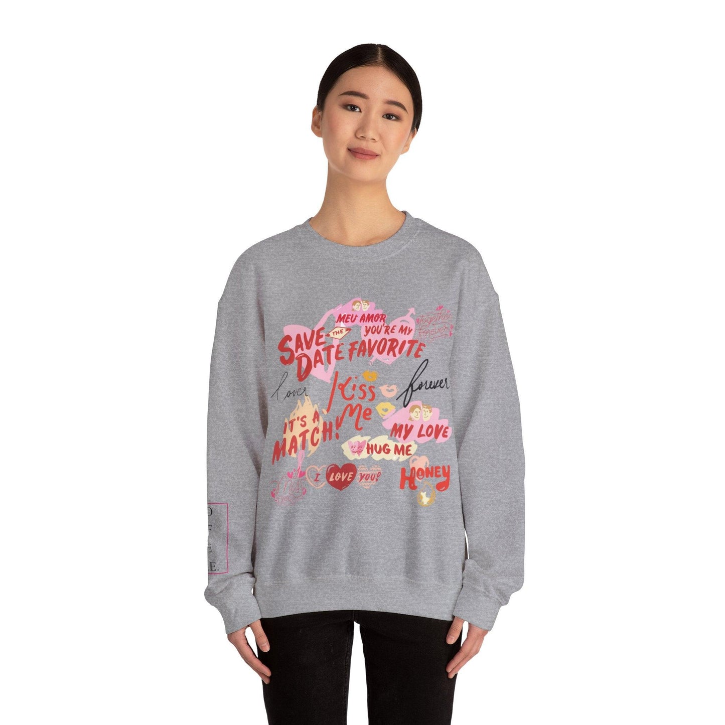 Valentine's Love Script Unisex Crewneck Sweatshirt - COFFEEBRE