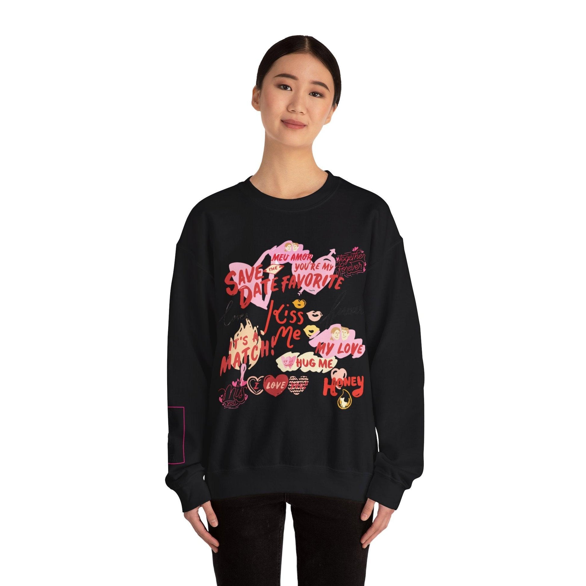 Valentine's Love Script Unisex Crewneck Sweatshirt - COFFEEBRE